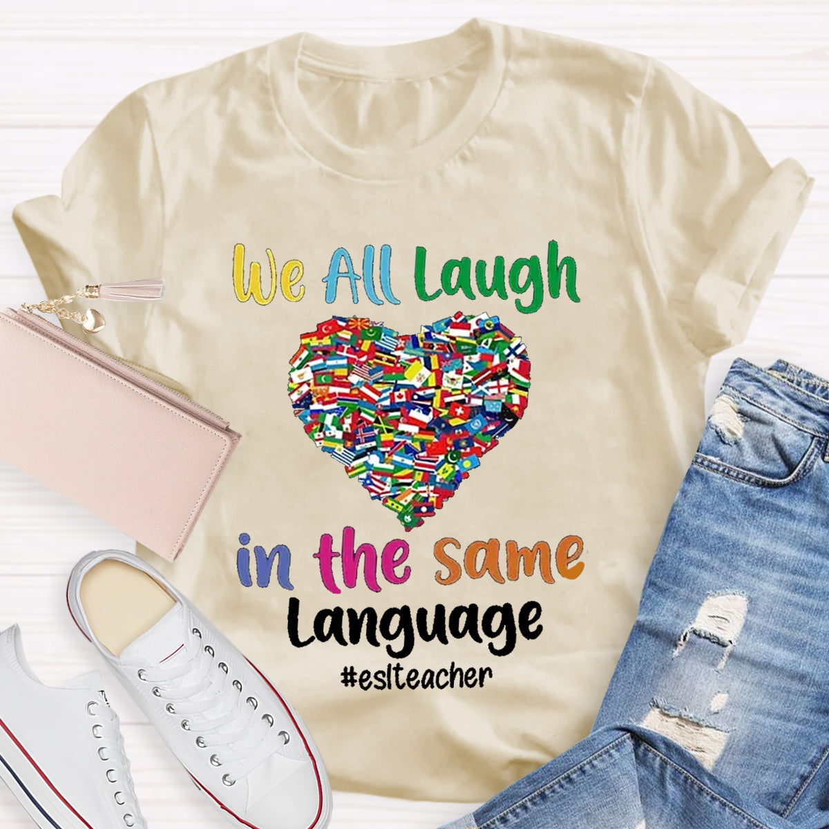 Personalized Subject We All Laugh In The Same Language T-Shirt