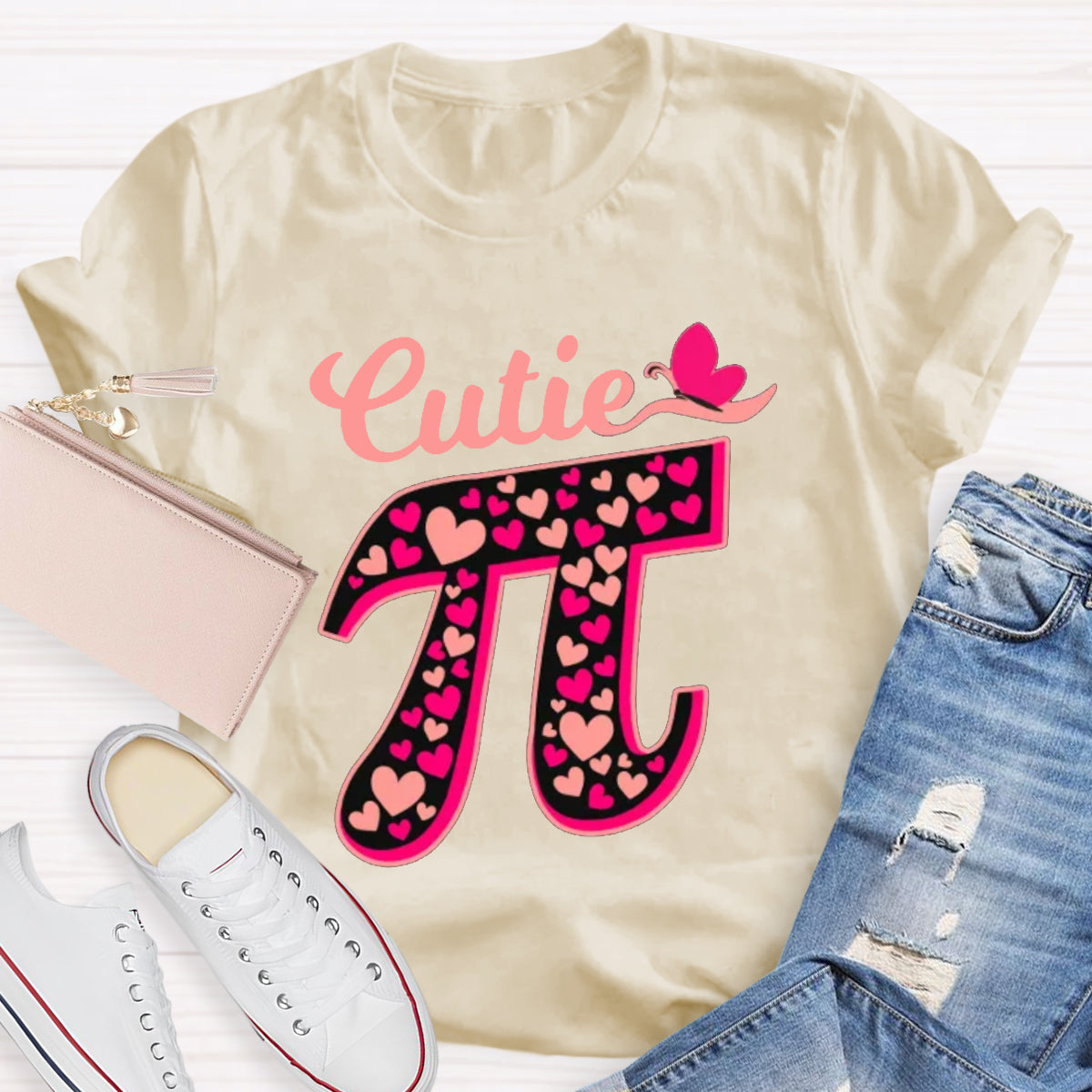 Cutie Pink Pi Math Teacher T-Shirt