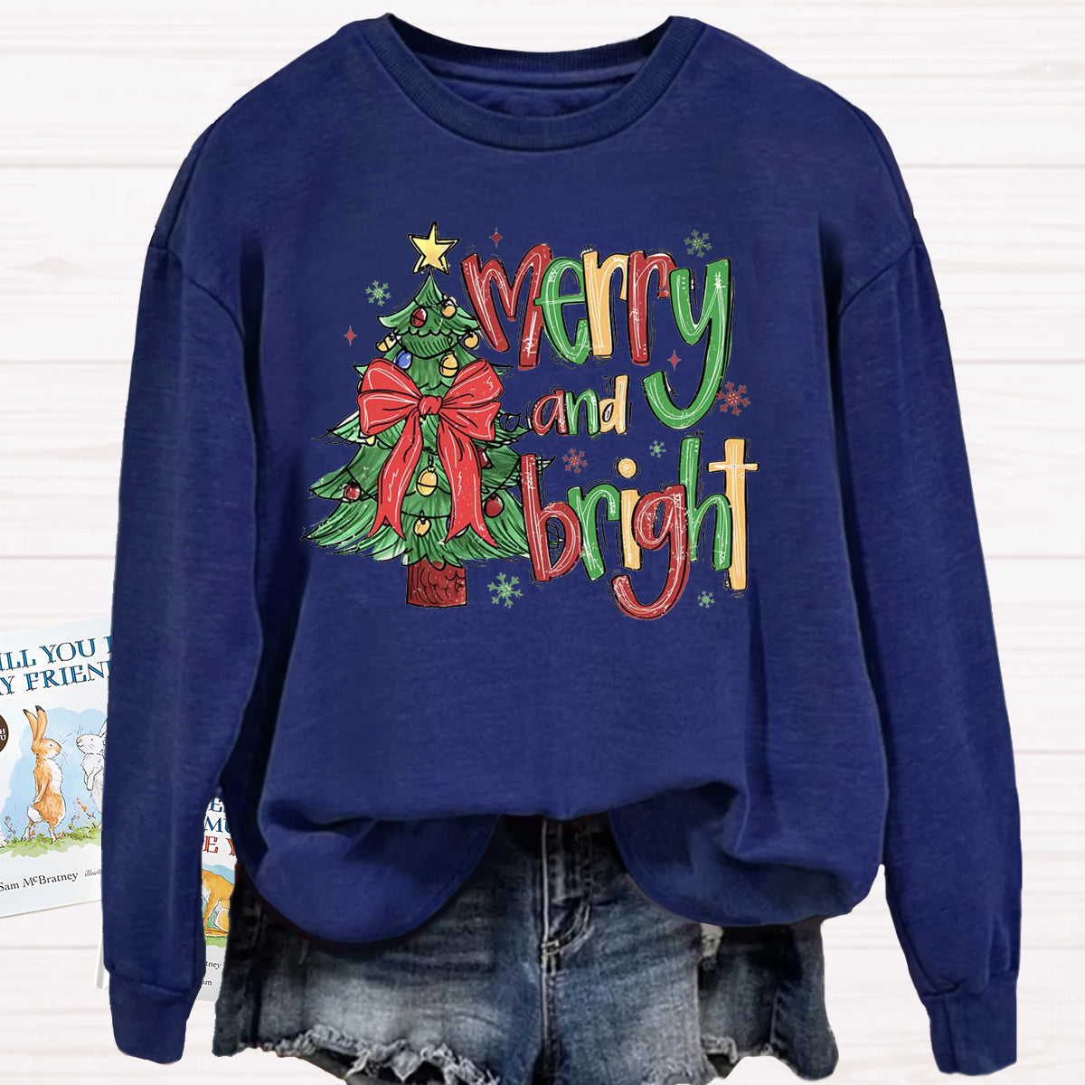 Merry And Bright Christmas Tree Sweatshirt