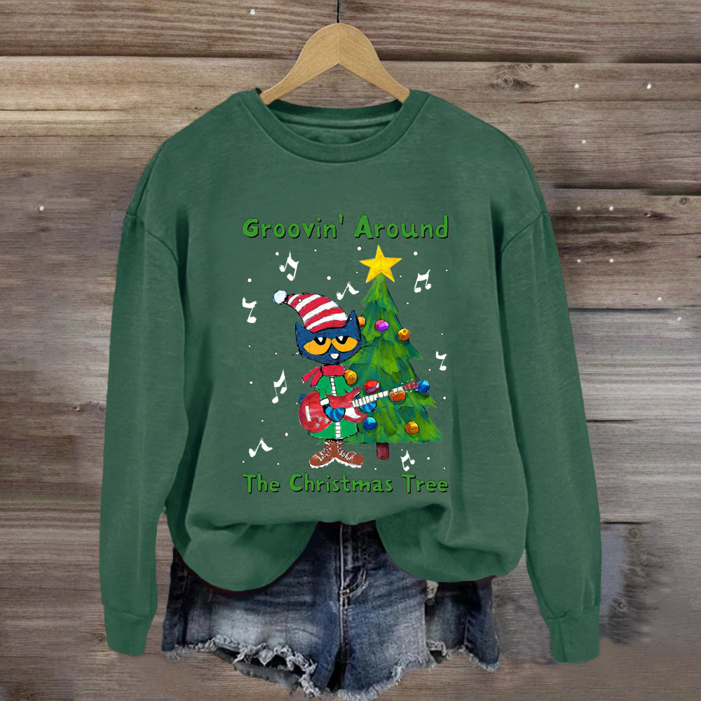 Groovin Around The Christmas Tree Sweatshirt