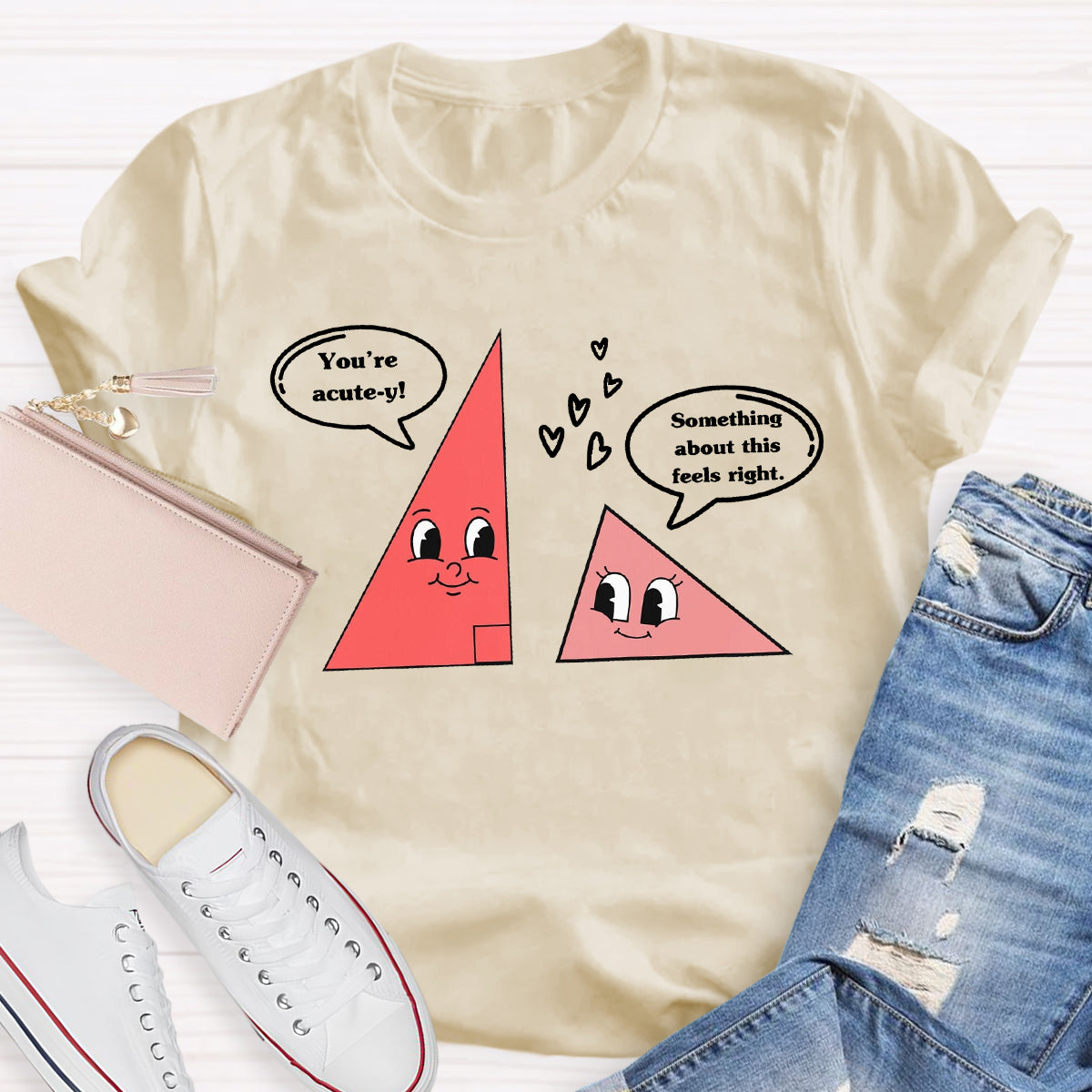 Love Triangle Valentine's Day Math Lover Teacher T-Shirt