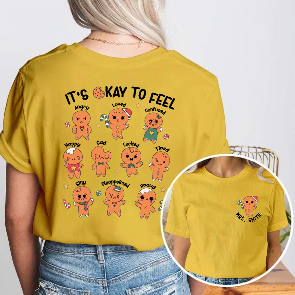 Personalized Name It's Ok To Feel Loved Double Printed T-shirt