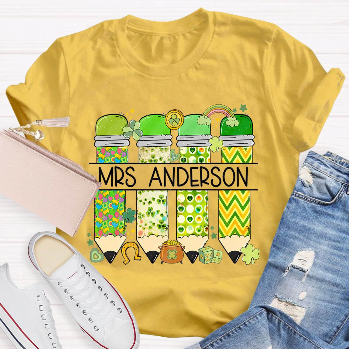 Personalized Name Teacher St. Patricks Day T-Shirt