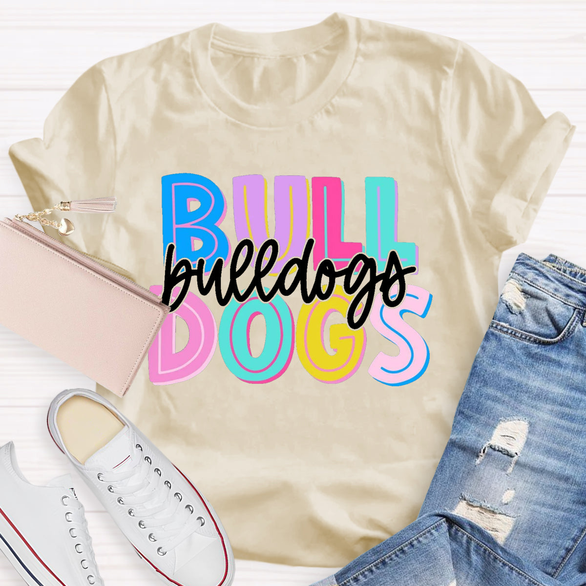 Personalized School Mascot Bulldogs Teacher T-Shirt