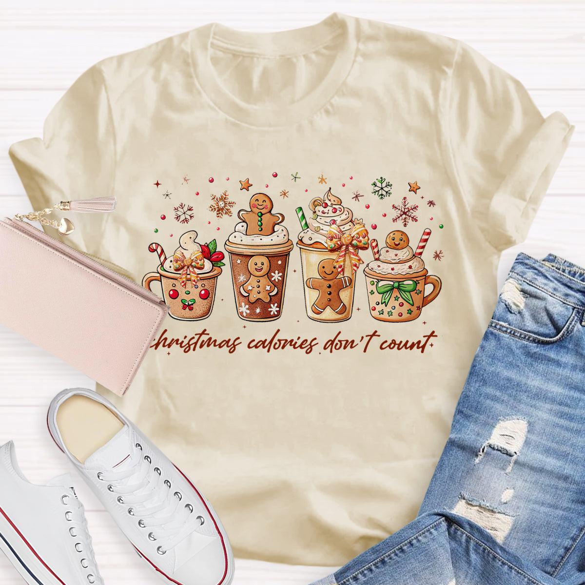 Christmas Coloring Don't Count Gingerbread Man T-Shirt