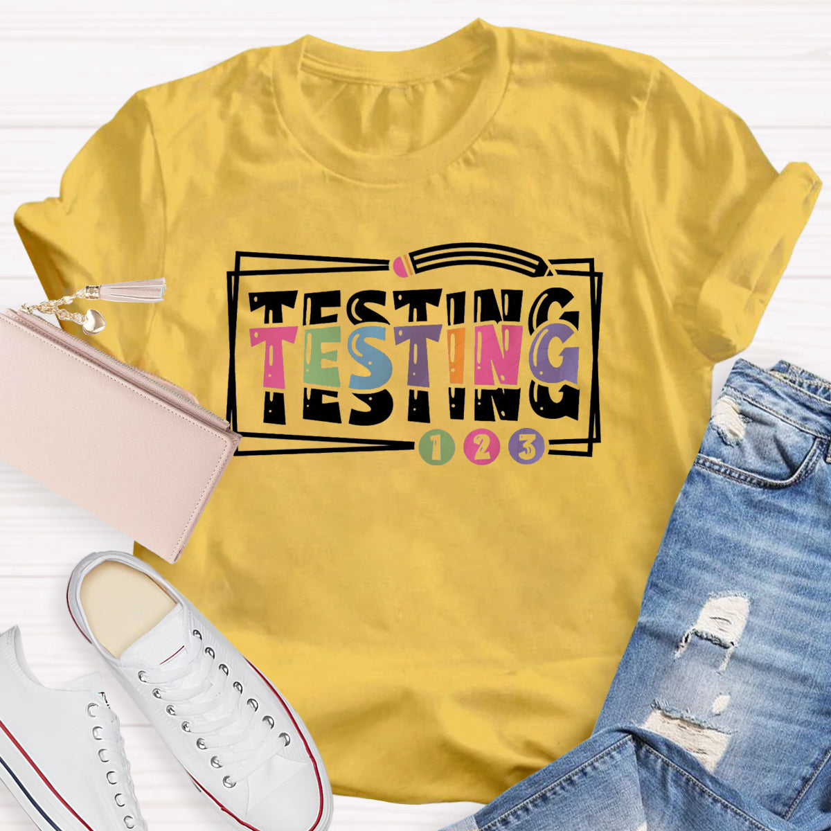 Testing 123 Teacher T-Shirt