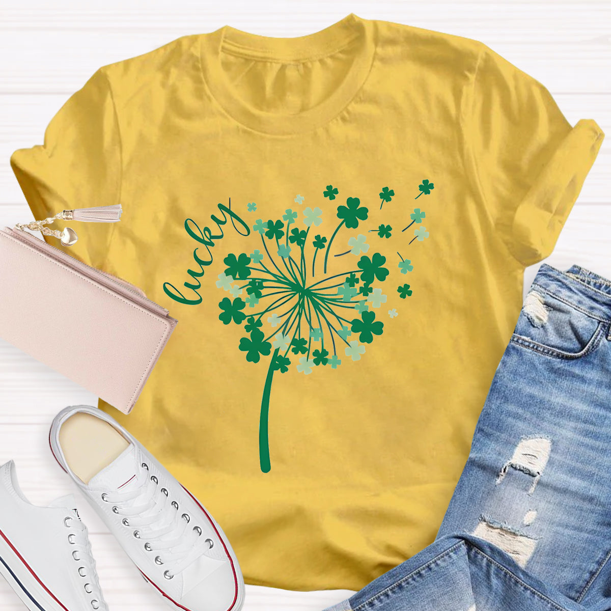 Lucky Dandelion Teacher T-Shirt