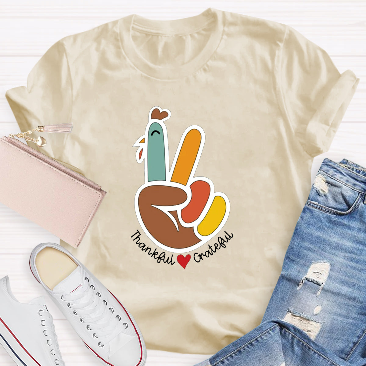 Funny Turkey Thankful Teacher T-Shirt