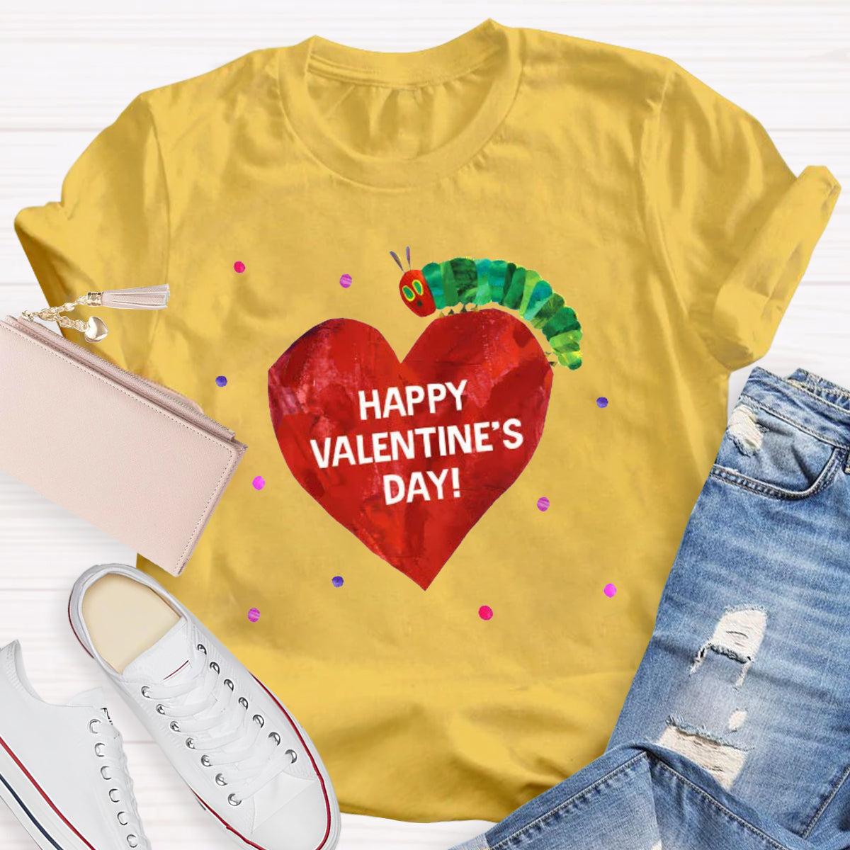 Happy Valentine's Day Caterpillar Heart T-Shirt