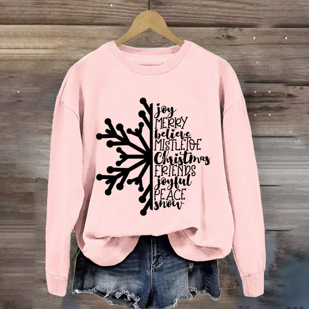 Merry Christmas Snowflake Sweatshirt