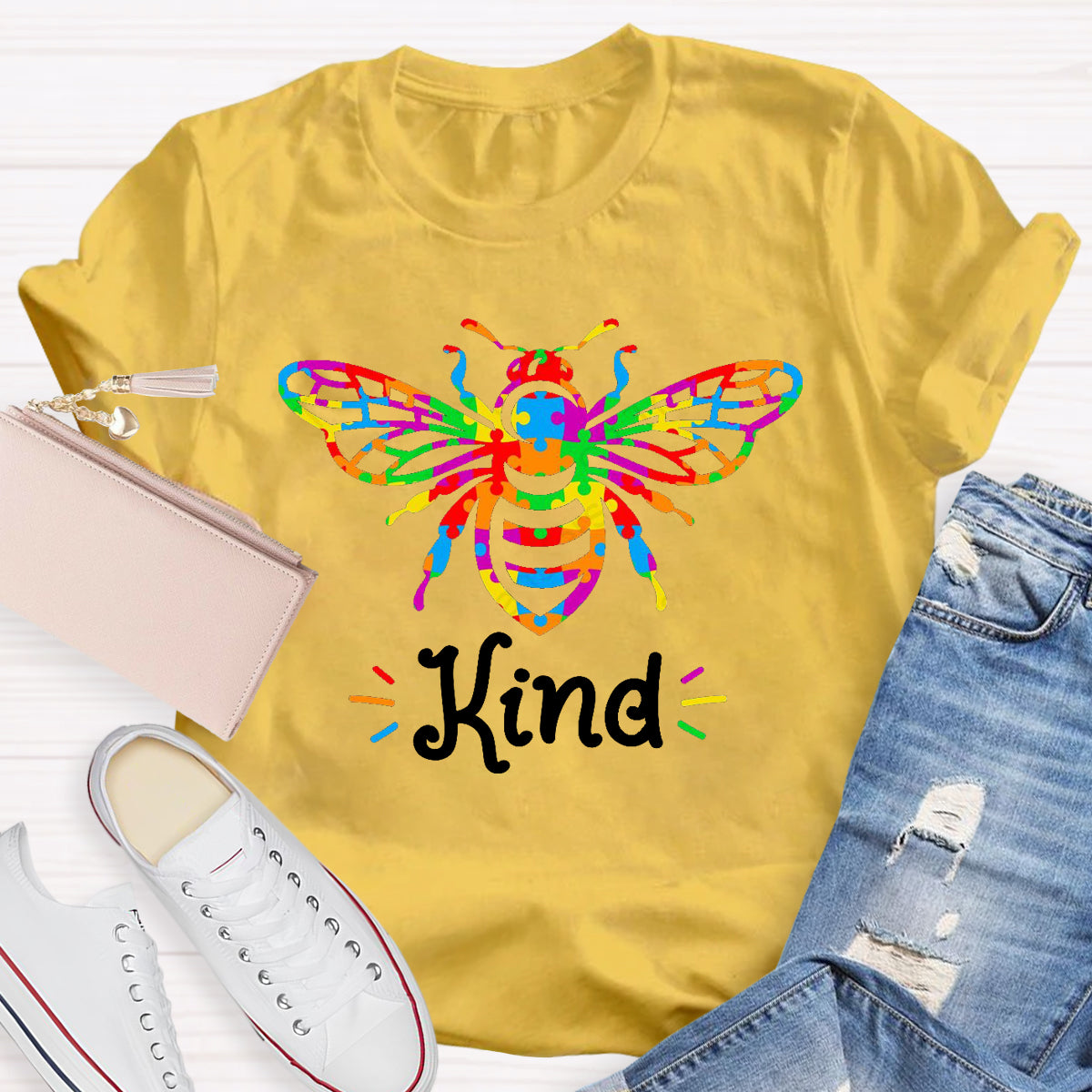 Colorful Bee Kind T-Shirt