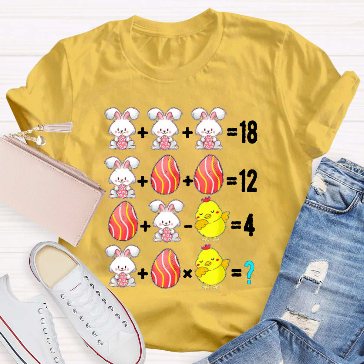 Easter Bunny Egg Math Teacher T-Shirt