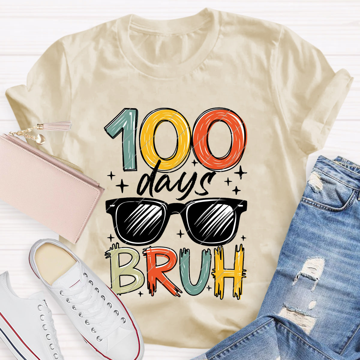 100 Days Bruh Teacher T-Shirt