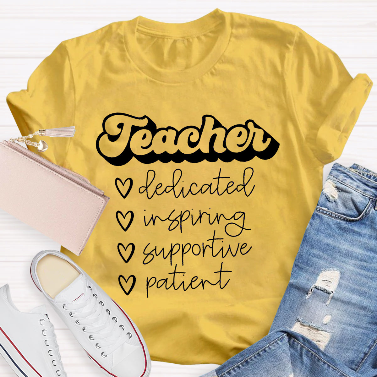 Dedicated Inspiring Supportive Patient Teacher T-Shirt