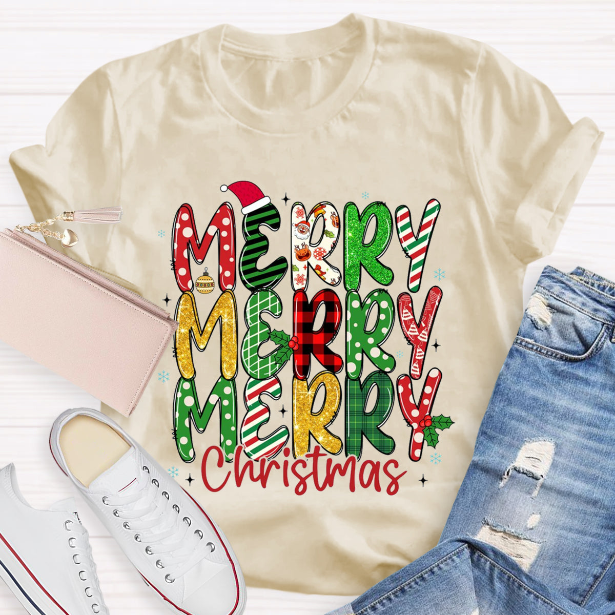 Merry Christmas Doodle T-Shirt