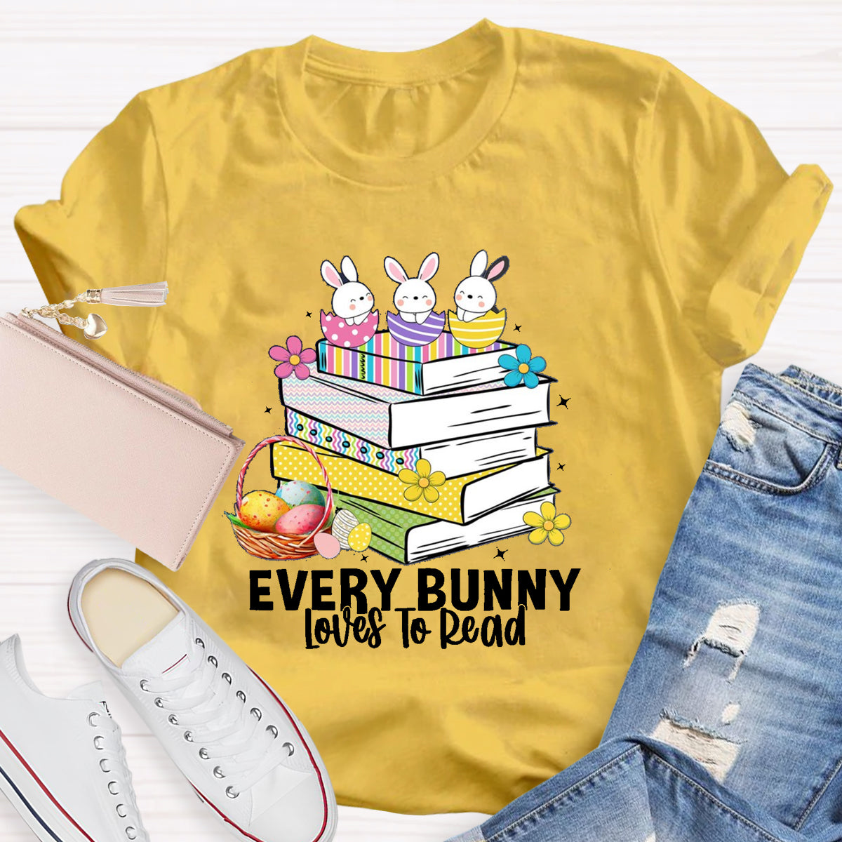 Every Bunny Loves To Read Teacher T-Shirt