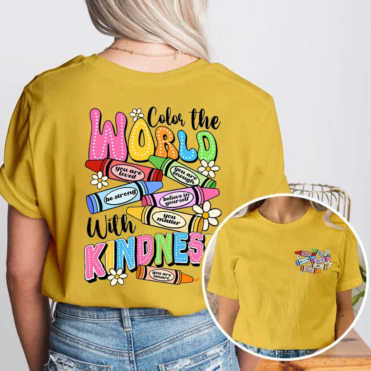 Color The World With Kindness Double Printed T-shirt