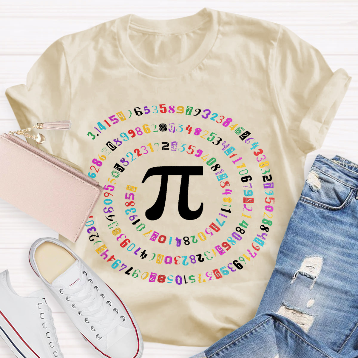 Happy Pi Day Colorful Pi Teacher T-Shirt