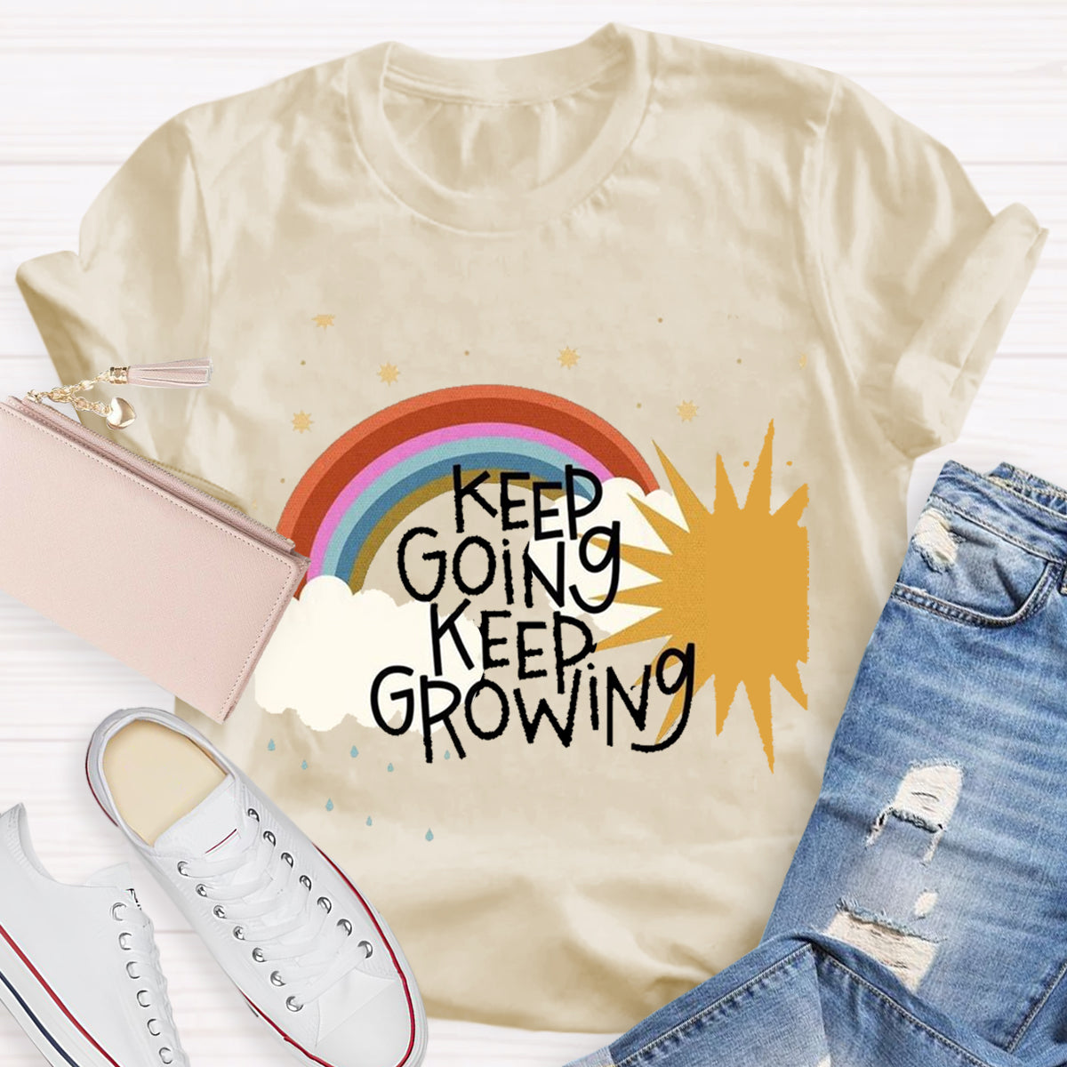 Keep Going Keep Growing Rainbow T-Shirt