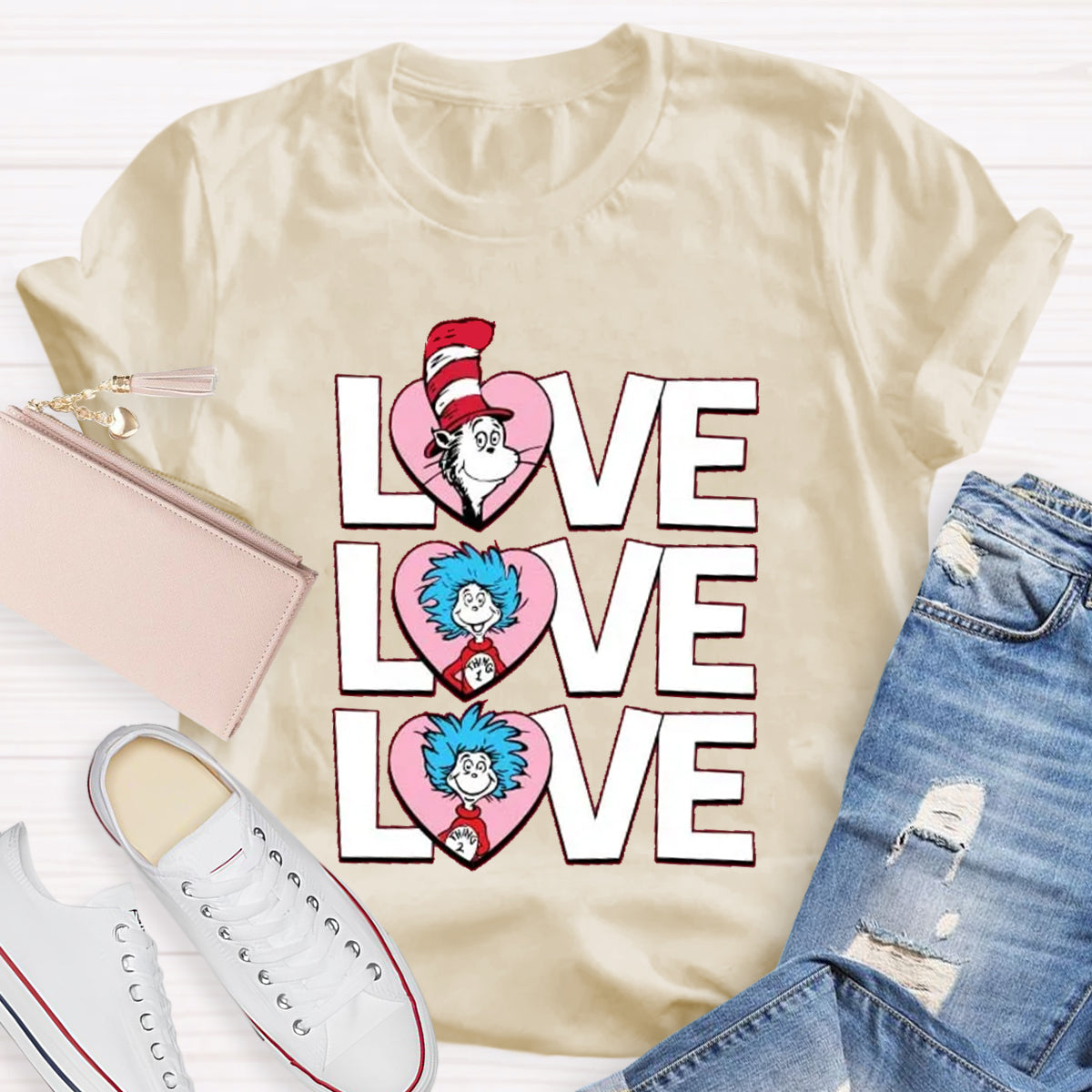 Valentine's Day With Pink Heart T-Shirt