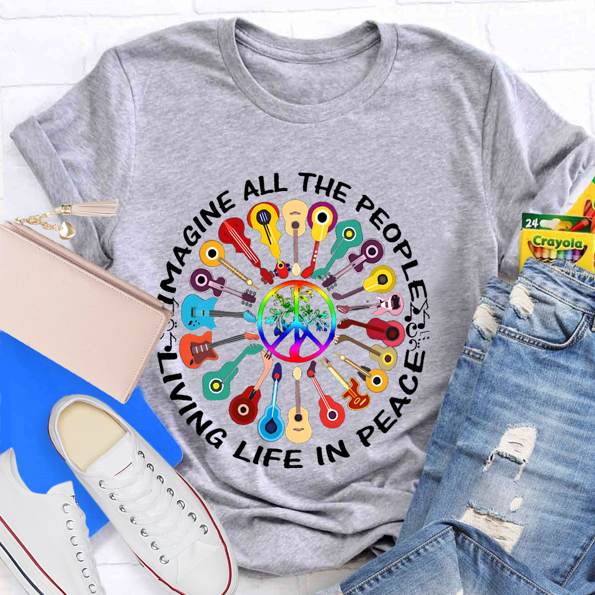 Imagine All The People Living Life In Peace T-Shirt