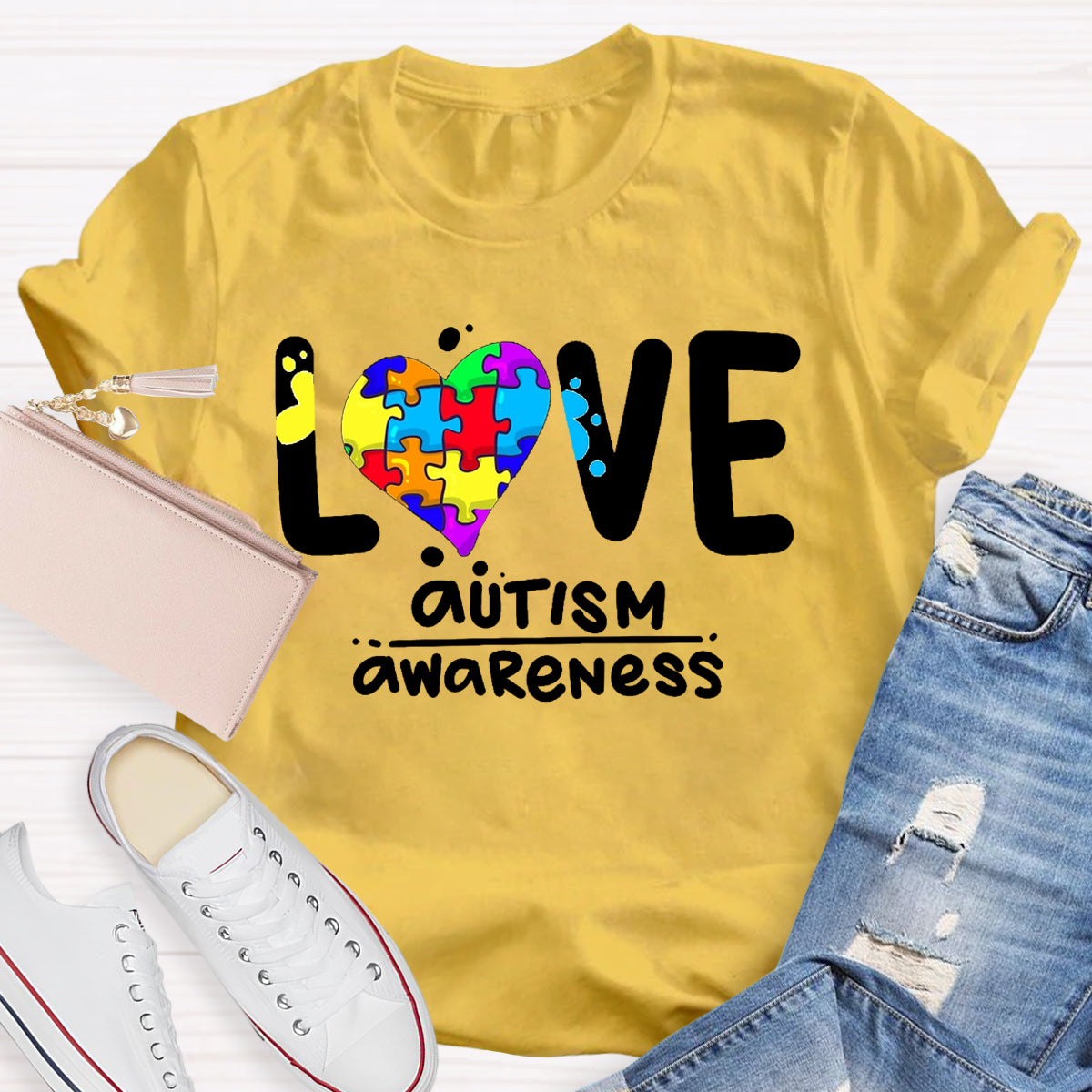 Colorful Heart Love Teacher T-Shirt