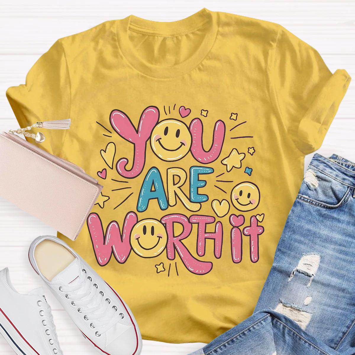 You Are Worth It Smile Face T-Shirt