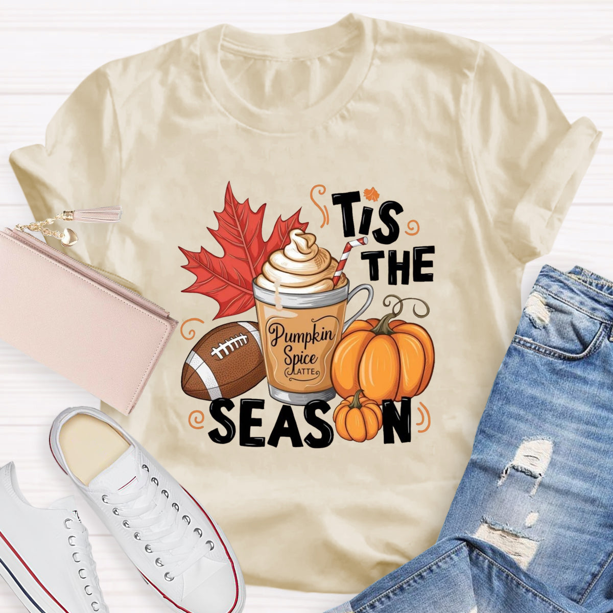 Tis The Season Pumpkin Game Ball T-Shirt