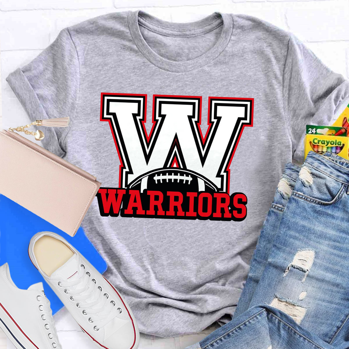 Warriors Football Cheer T-Shirt