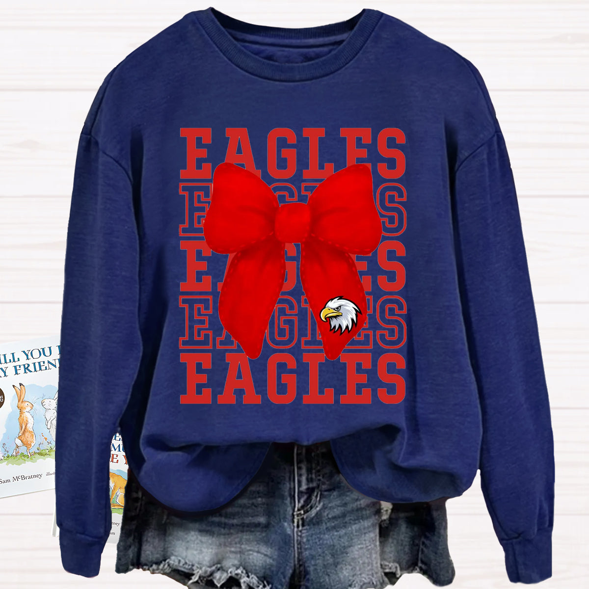 Eagles Team Bow Game Day Sweatshirt