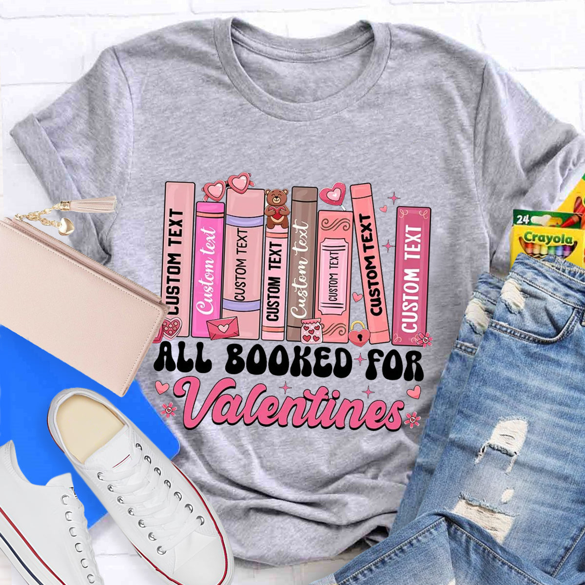 All Booked For Valentines Teacher T-Shirt