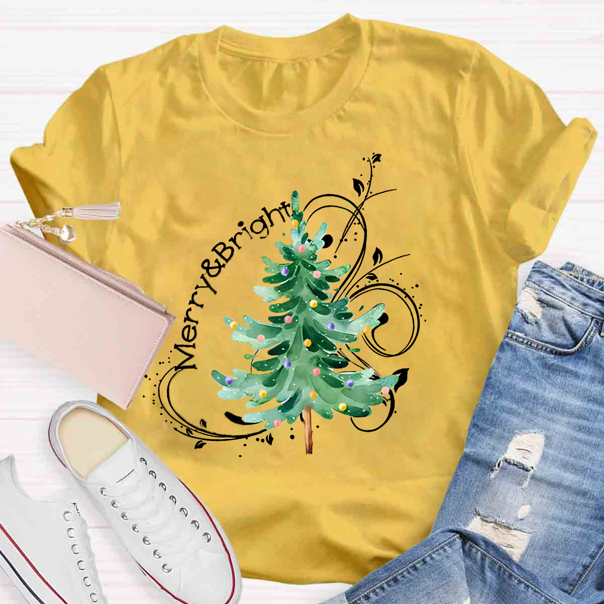 Merry And Bright Christmas Tree Class T-Shirt