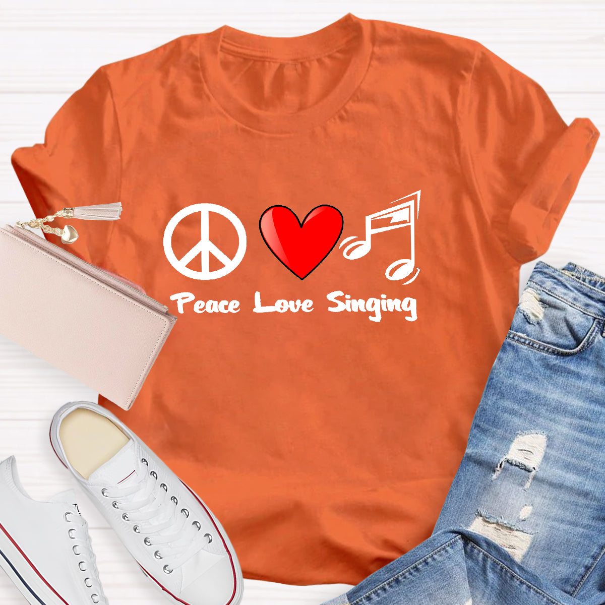 Peace Love Singing Music Teacher T-Shirt