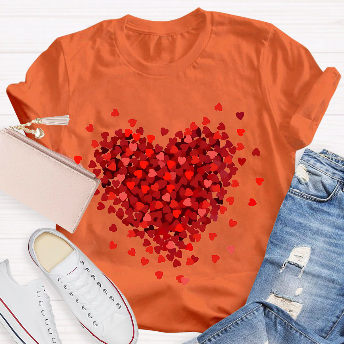 Let Love Fill Your Heart Teacher T-Shirt