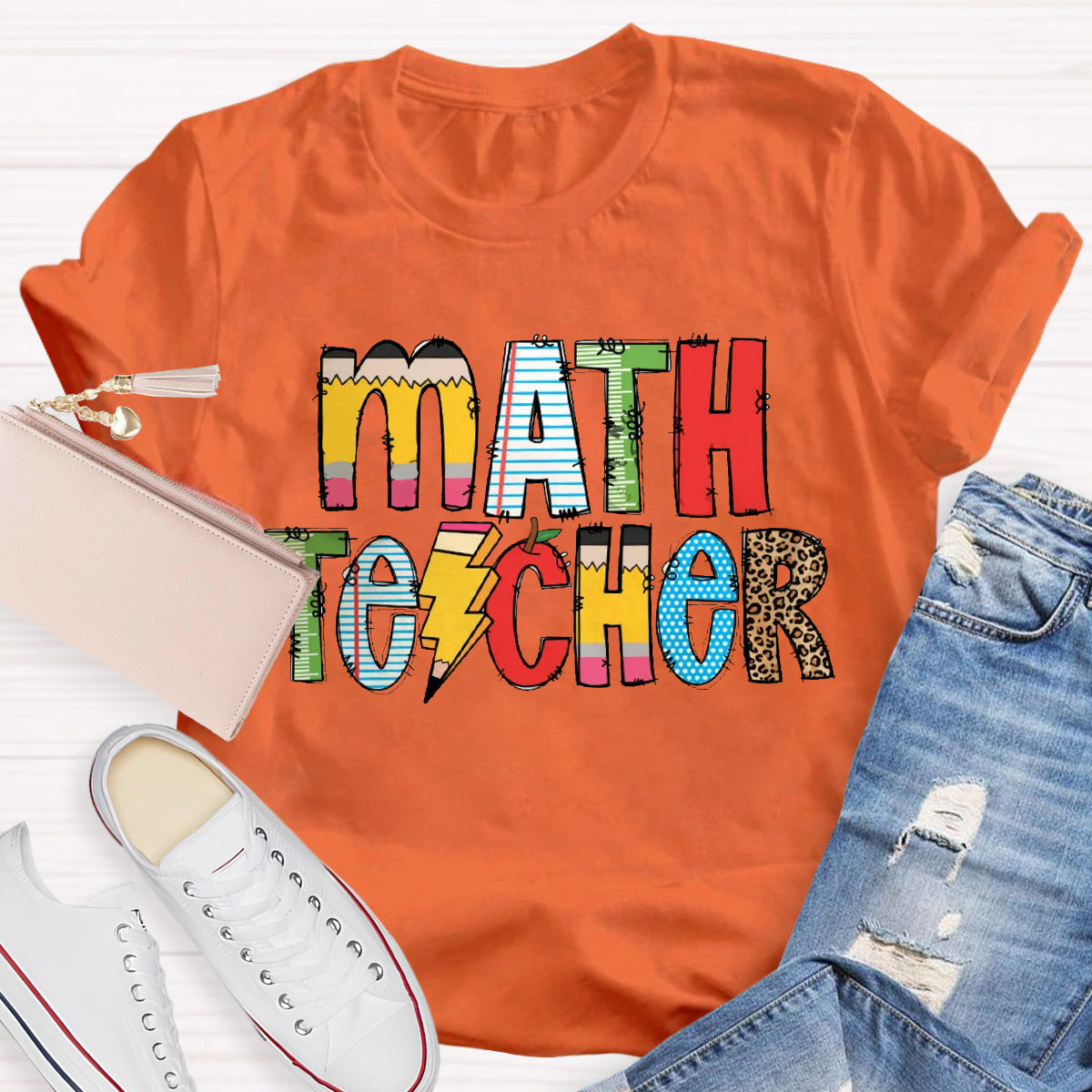 Personalized Subject Pencil Leopard T-Shirt