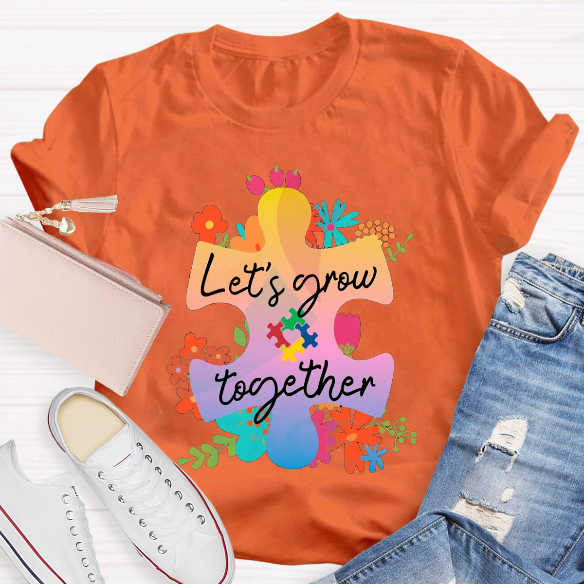 Let's Grow Together Teacher T-Shirt