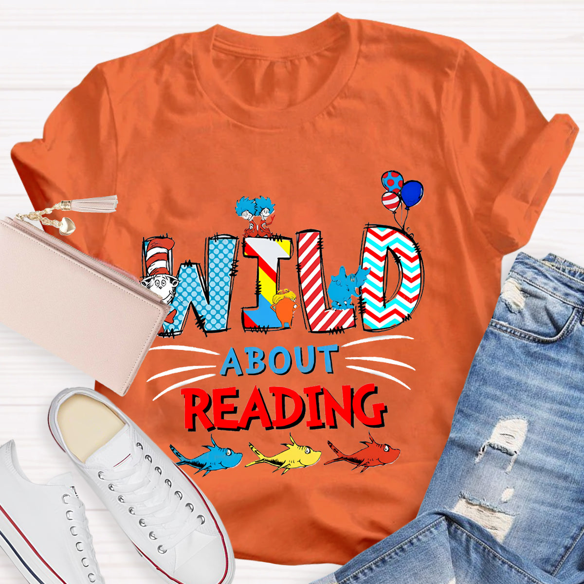 Wild About Reading Teacher T-Shirt