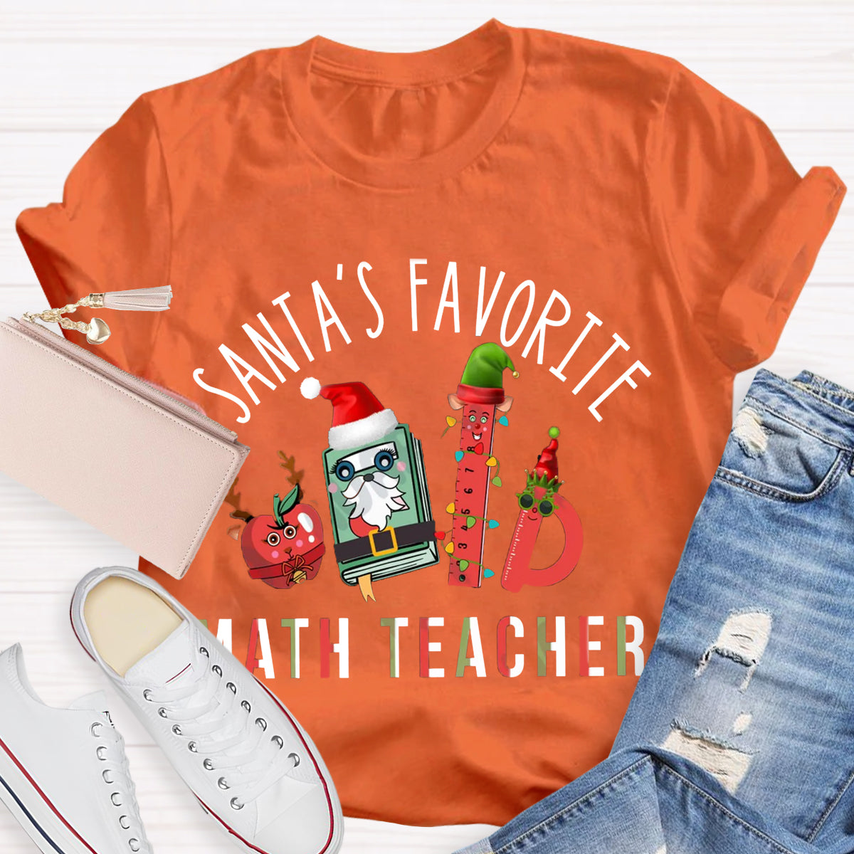 Santa's Favorite Math Teacher Christmas T-Shirt