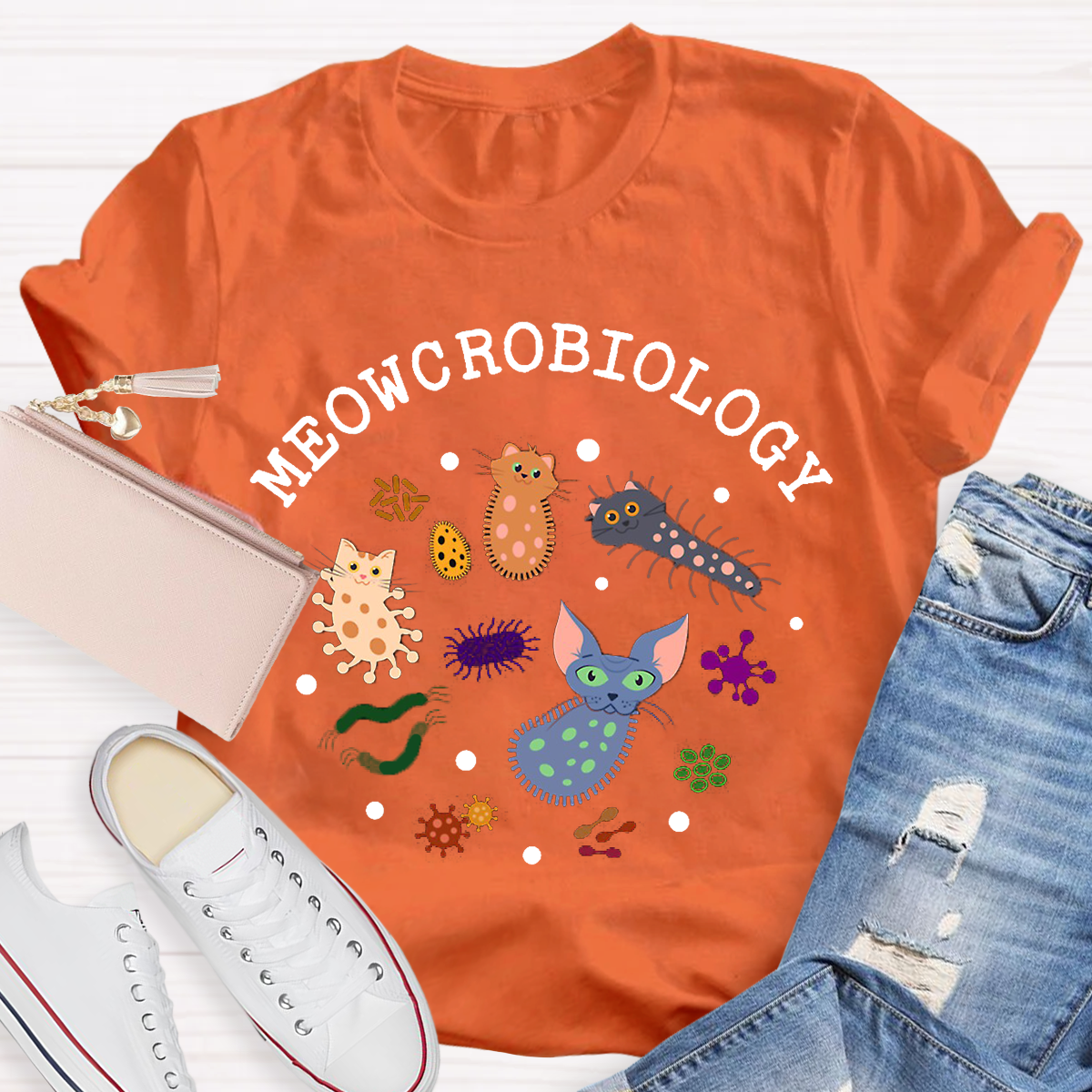 Meowcrobiology Teacher T-Shirt