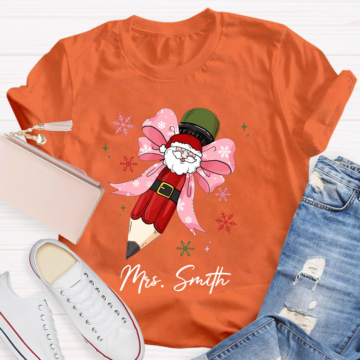 Personalized Name Pencil Teacher T-Shirt