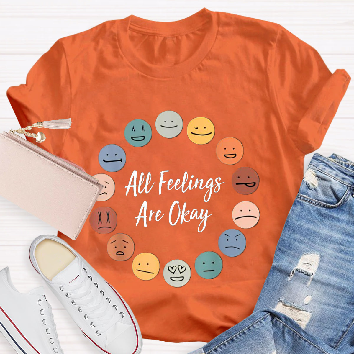 All Feelings Are Okay Smiley Face T-Shirt