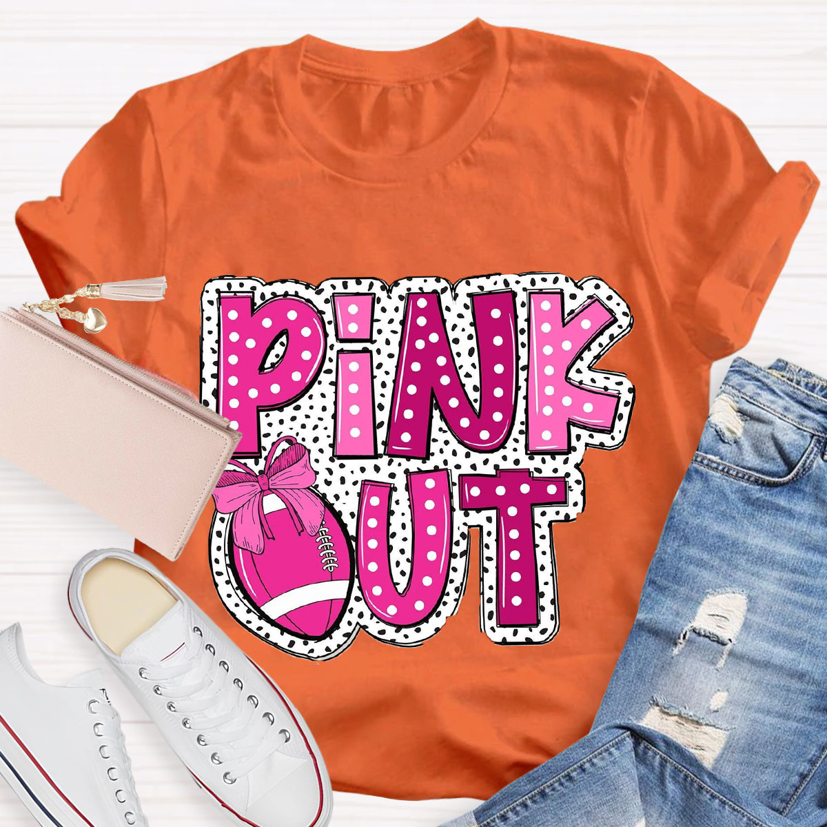 Pink Out Football  T-Shirt