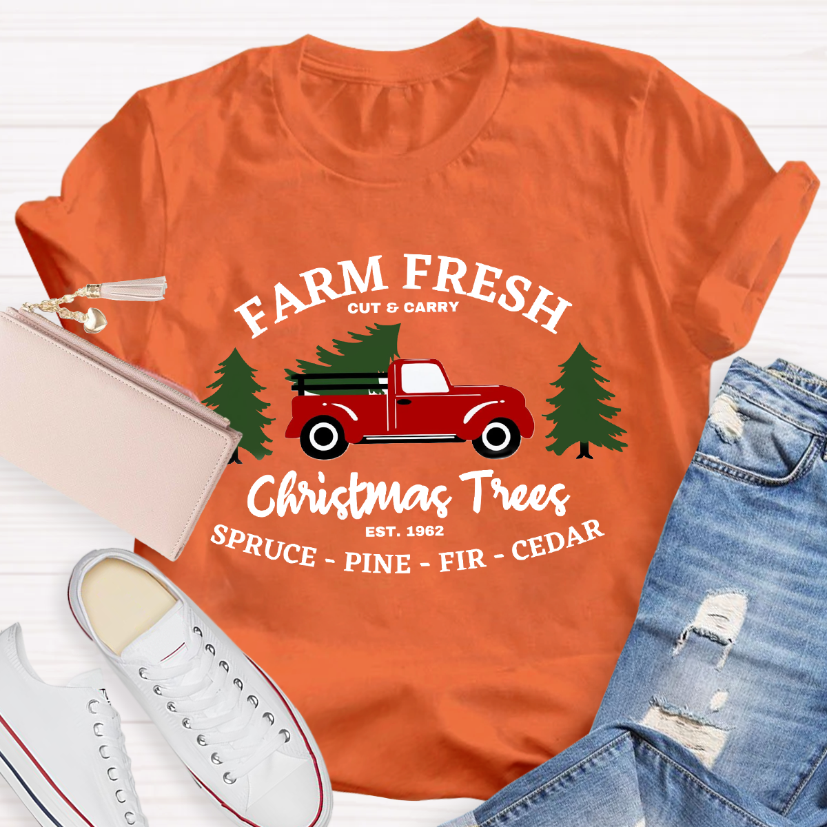 Farm Fresh Christmas Tree Teacher T-Shirt