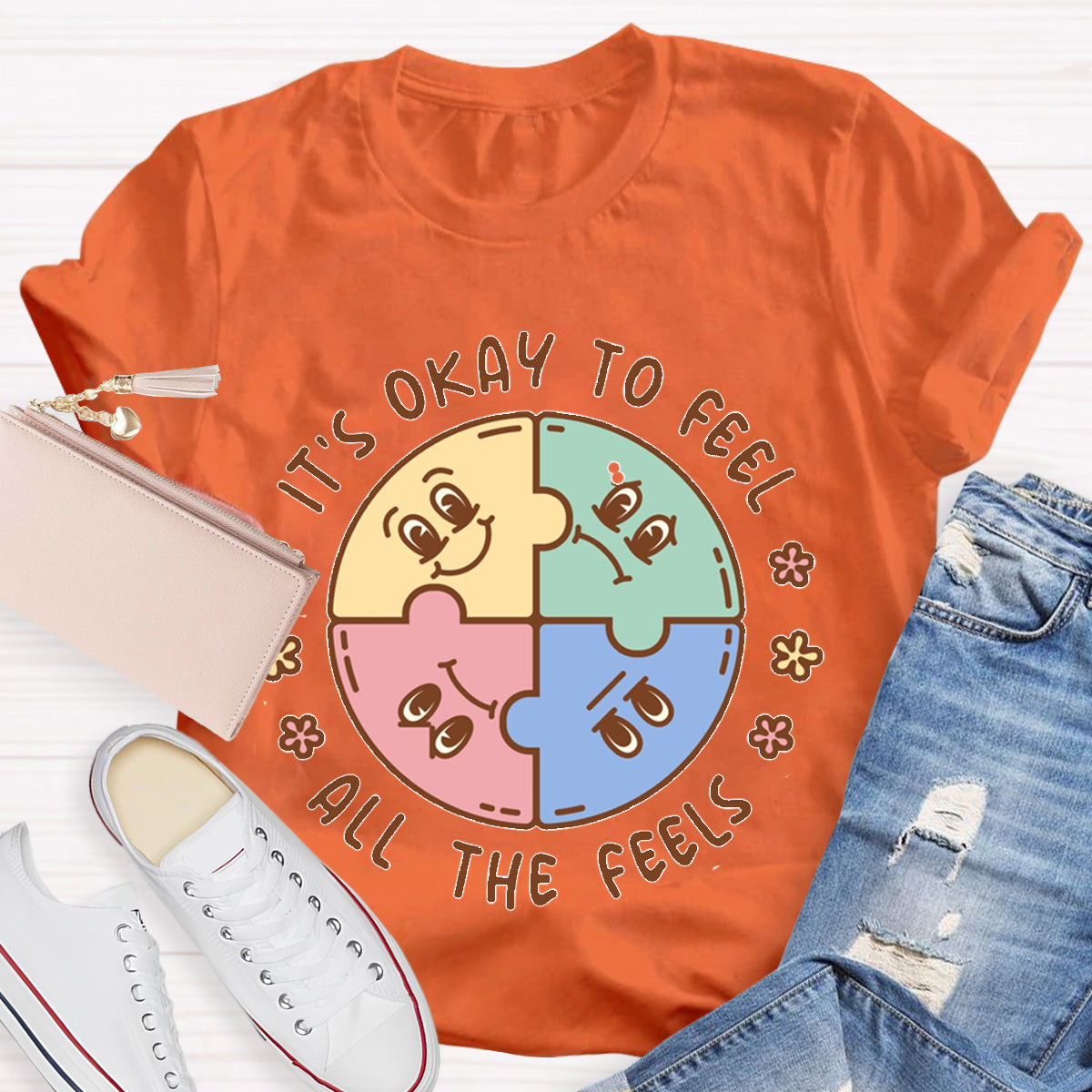 It's Okay To Feel All The Feels ABA Therapist Teacher T-Shirt