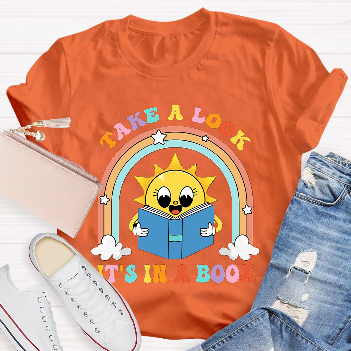 Take A Look It's In A Book Teacher T-Shirt