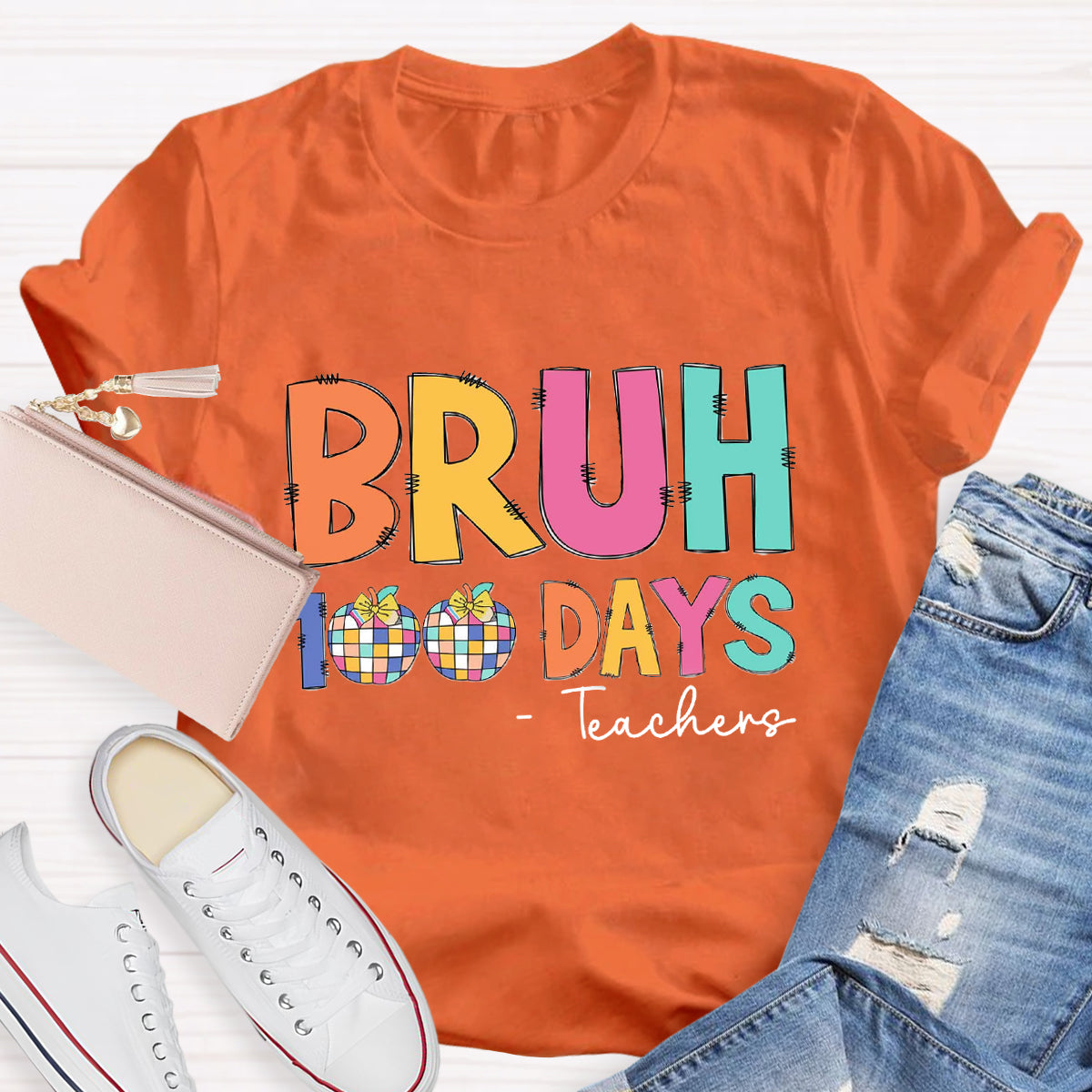 Personalized Text Bruh 100 Days T-shirt