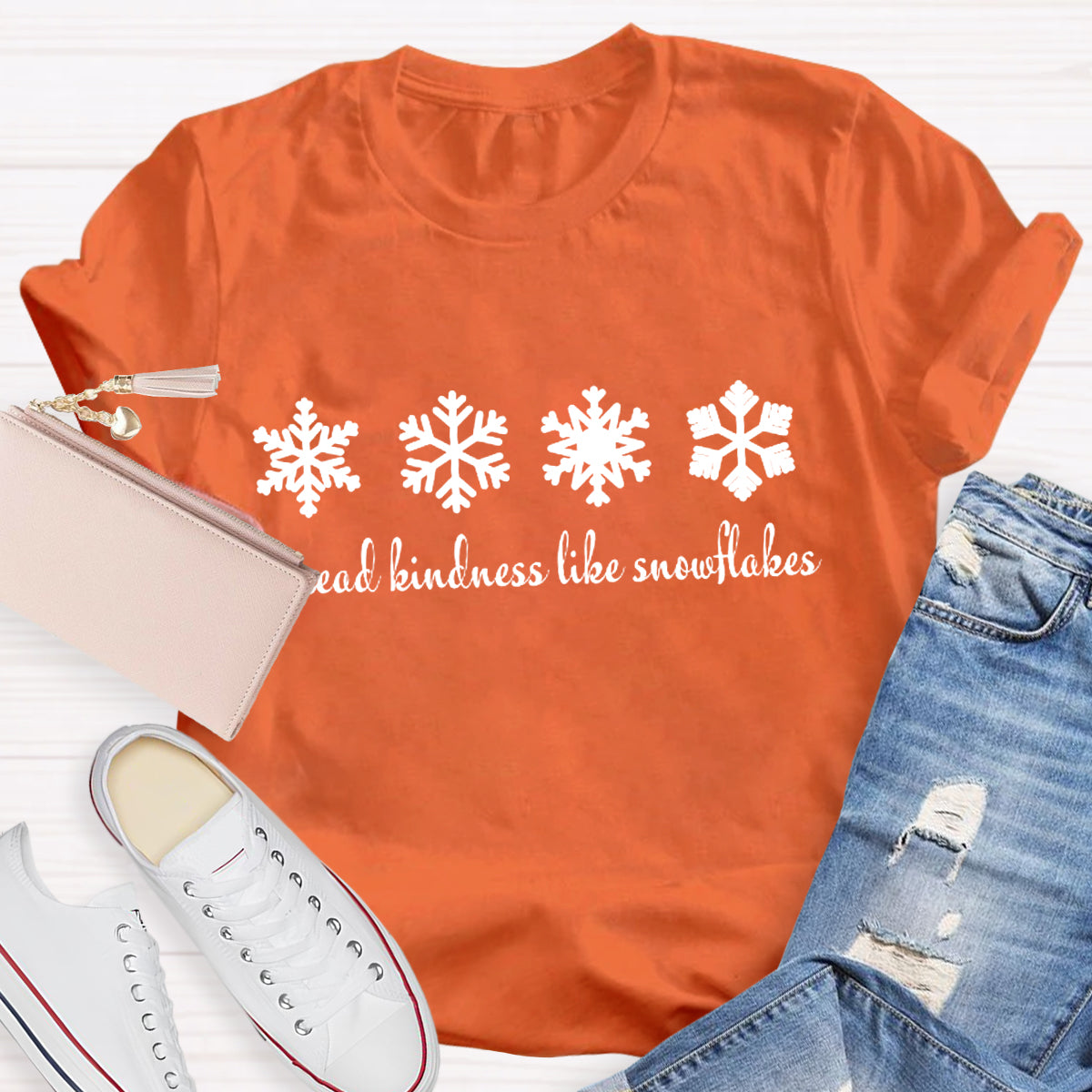 Spread Kindness Like Snowflakes Christmas Teacher T-Shirt