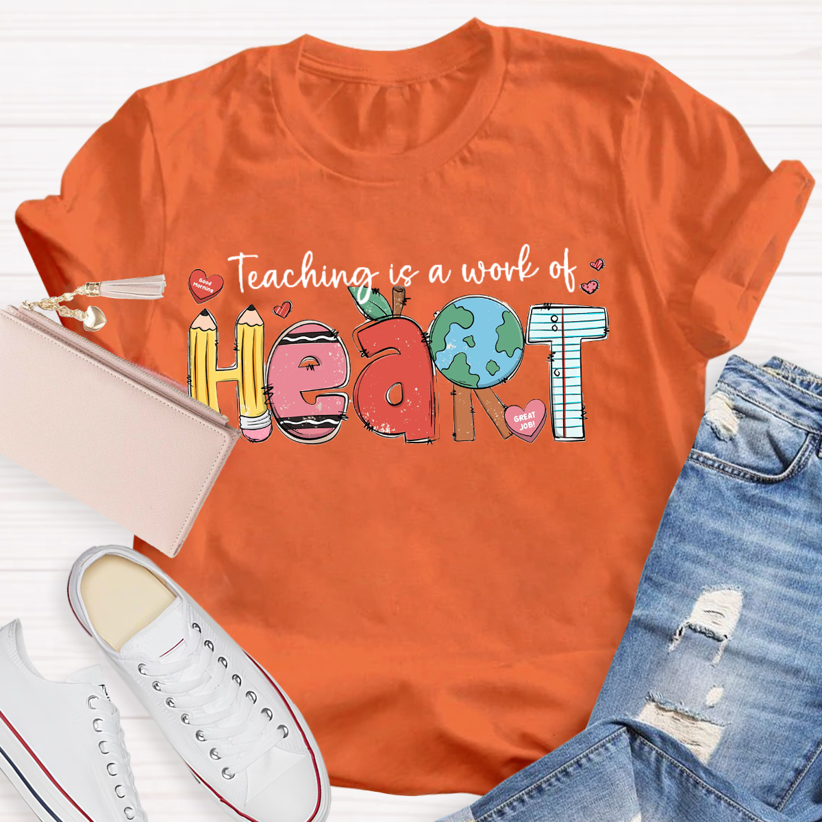 Teaching Is A Work Of Heart Teacher T-Shirt