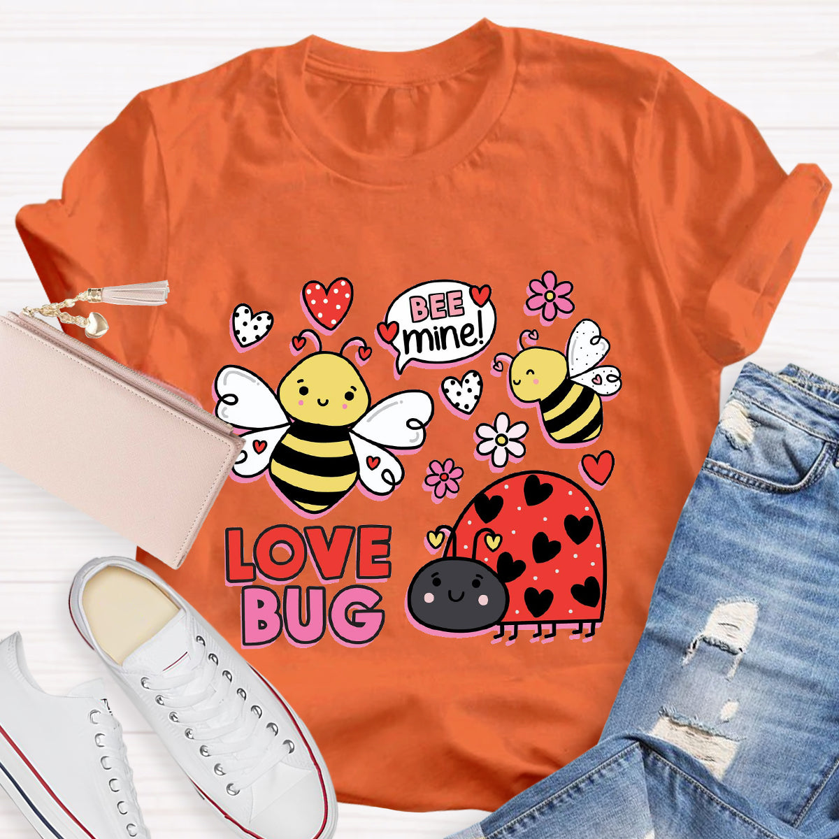 Bee Mine Love Bug Teacher T-Shirt