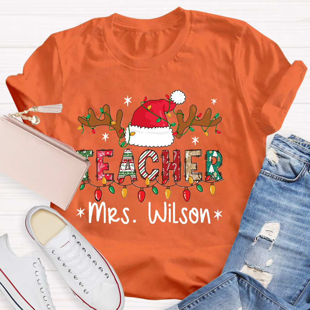 Personalized Name Teacher Light T-Shirt